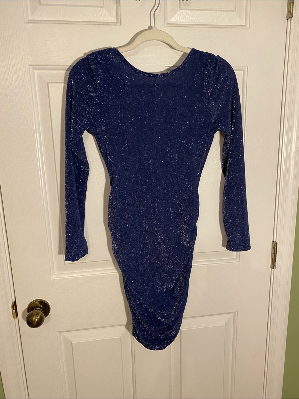 SHEIN Sparkling Long Sleeve Navy Bodycon Dress